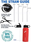 Hydro Flask Replacement Straws Wide Mouth, 6 Pack with 2 Brushes 9.5 Inch 6 Pack - 9.5 Inch