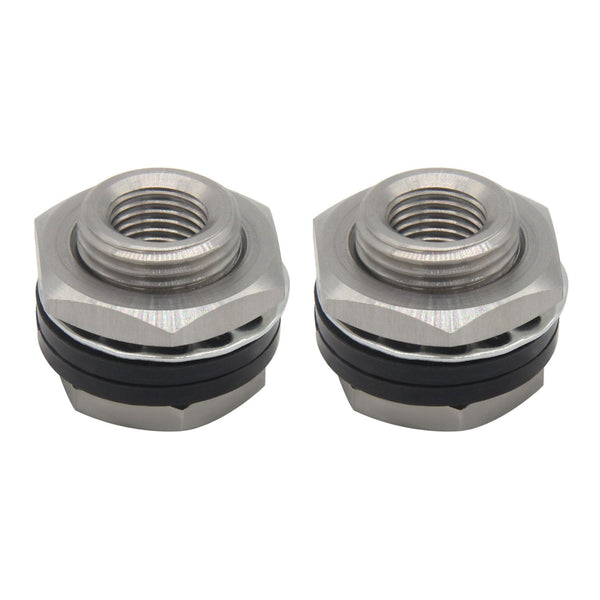 Stainless Steel Bulkhead Fitting 1/4" NPT Female Bulked Coupler Thru-Bulk Tank Fitting Connector (Pack of 2)