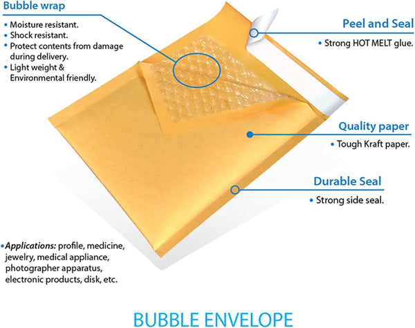 500#000 4x8 Kraft Paper Bubble Padded Envelopes Mailers Shipping Case 4"x8"
