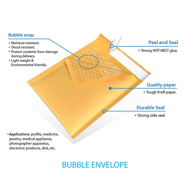 500#000 4X8 Kraft Paper Bubble Padded Envelopes Mailers Shipping Case 4"X8