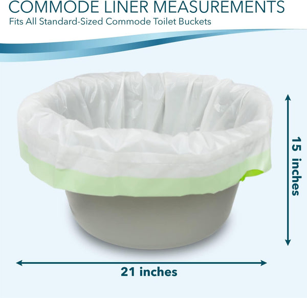 TidyCare Bedside Commode Liners for Portable Toilet Chair Bucket and Bedpan | Value Pack of 48 Disposable Waste Bags for Adults in Medical Care |