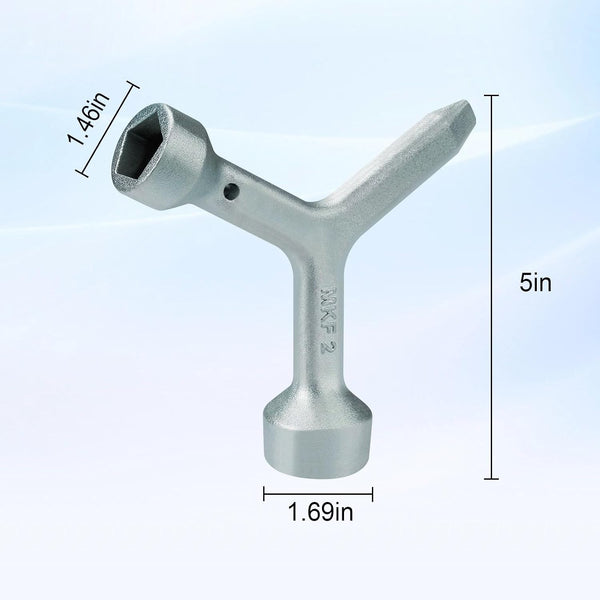 MKF2 Water Meter Box Key for Quick Opening Of Meter Box, Water Valve Box, Gas Shut-off Covers and Fire Hydrants (1 PCS)