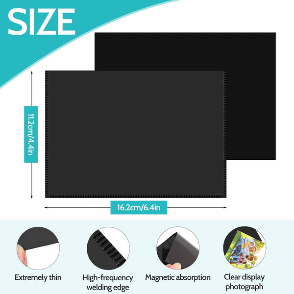 vivinin 12 Pack Magnetic Picture Frame, Magnetic Frame with Black Border, Magnetic Photo Frames for Refrigerator 4x6” Reusable, Refrigerator