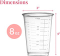 Prestee 50 Disposable Measuring Cups 8 oz - Plastic Paint Measuring Cups and Disposable Mixing Cups for Epoxy Resin - Versatile, Clear Measurement
