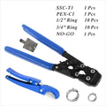 PEX Pipe Clamp Cinch Tool Crimping Tool Crimper for Stainless Steel Clamps from 3/8-inch to 1-inch with 1/2-inch 10PCS and 3/4-inch 10PCS SS PEX