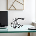 1Pc Black 10 in 1 USB Multi Charger Cables for Mobile Phones USB Charging Cord 20cm/7.87in to Multi Plug Cell Phone Charger Cable 10 in 1 Cable