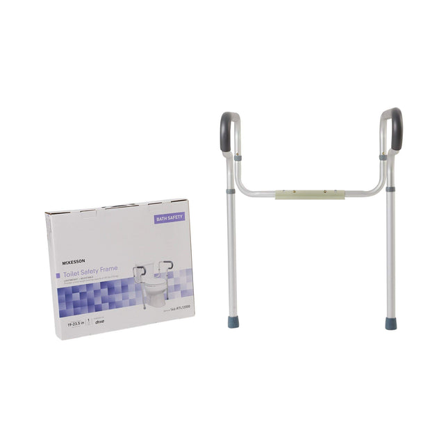 Mckesson Toilet Safety Frame and Rail, Aluminum, Adjustable, 300 Lbs Weight Capa