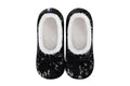 Snoozies Ballerina Bling Metallic Shine Slippers | Sequin House Shoes for Women | Slipper Socks with Grippers | Cute Indoor Footwear Medium Black