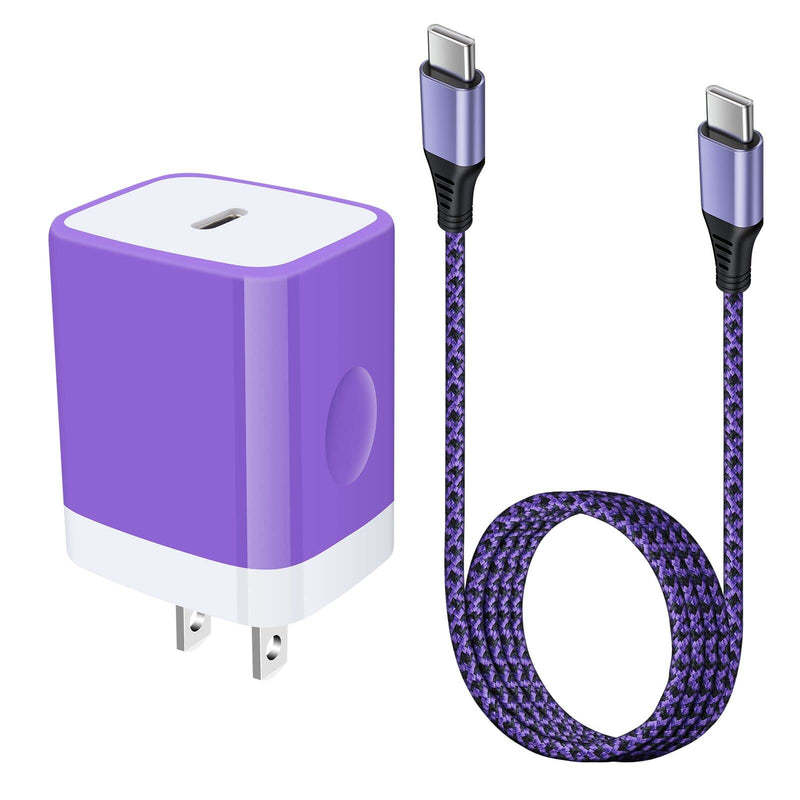 Type C Charger 20W Super Fast USB C Charger Block with 6FT Android Phone Charger Cable Fast Charging for Samsung Galaxy Z Flip 6 5 4 3/Z Fold SE 6