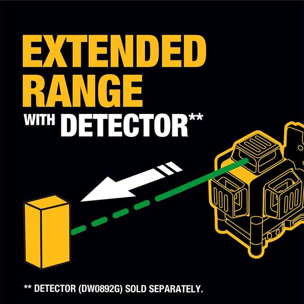 DEWALT Laser Level 360 Self Leveling, 3 Way Green Laser Leveler Tool 12V MAX with 2.0Ah Battery, Charger and Durable Carrying Case, 100 Ft, Tripod