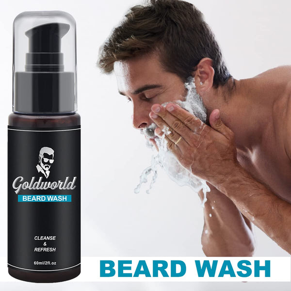 Beard Kit,Beard Grooming Kit W/Beard Wash/Shampoo,2 Packs Beard Oil,Beard Balm,Beard Wash,Brush,Comb,Scissor,Storage Bag,E-Book,Beard