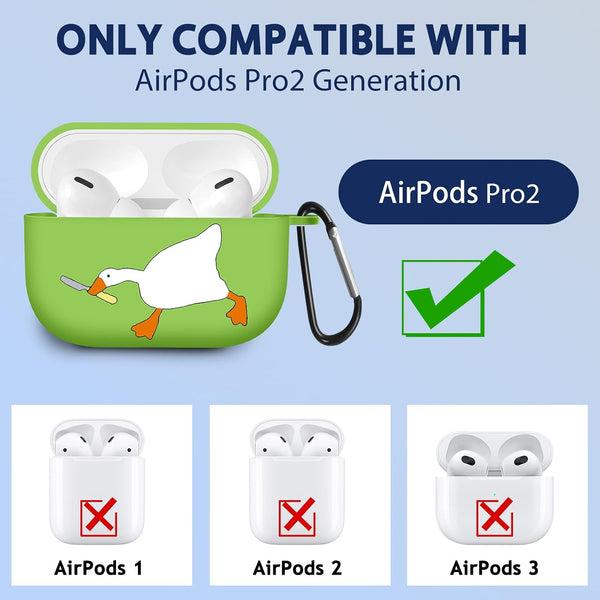 for Airpod Pro 2 Generation Cover Cute Funny Funda Women Silicone Estuche Protector for Air Pod Pro 2nd Generation Green Kawaii Fun Aesthetic
