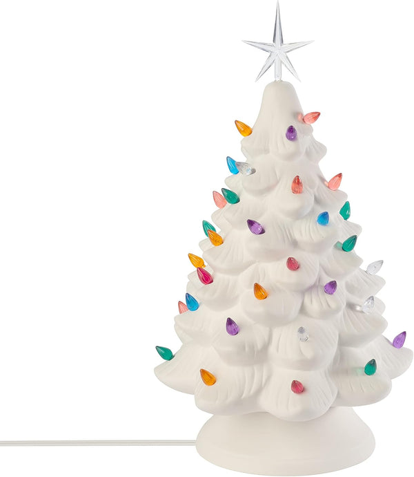 Creative Hobbies Ceramic Christmas Tree Replacement Lights, Medium Twist Light Ornaments, 100 Pc Multi Colors Plus 3 Tree Topper Stars Multicolor