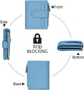 Oscaurt Small Wallet Women RFID Blocking Bifold Compact Credit Card Holder Leather Wallets for Women with Zipper Coin Pocket and 2 ID Window (Blue)