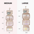 BAGSMART Toiletry Bag Hanging Travel Makeup Organizer with TSA Approved Transparent Cosmetic Bag Makeup Bag for Full Sized Toiletries, Large-Blck