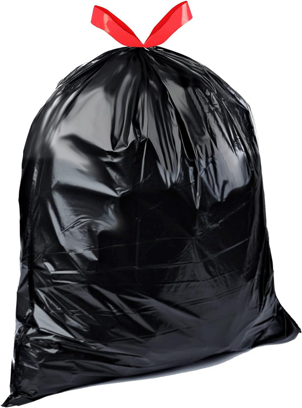 Amazon Basics Lawn & Leaf Drawstring Trash Bags, 39 Gallon, 40 Count, Black, Unscented 40 Count (Pack of 1)