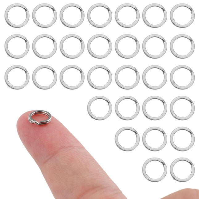 30Pcs Split Rings, 8Mm Stainless Steel Small Key Chain Mini Keychain Rings Split Open Jump Rings for Jewelry Making Meta