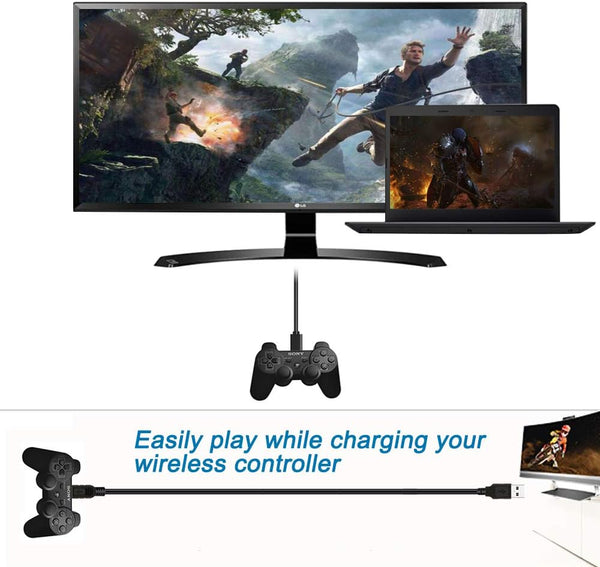 SCOVEE PS3 Charger Cable,10ft PS3 Controller Charging Cord,Mini USB Cable for Sony Playstation 3 Controller DualShock 3 PS Move Slim Wireless