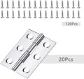 20Pcs Stainless Steel Folding Hinge 2 inch Door and Window Hinge is assigned 120 Screws