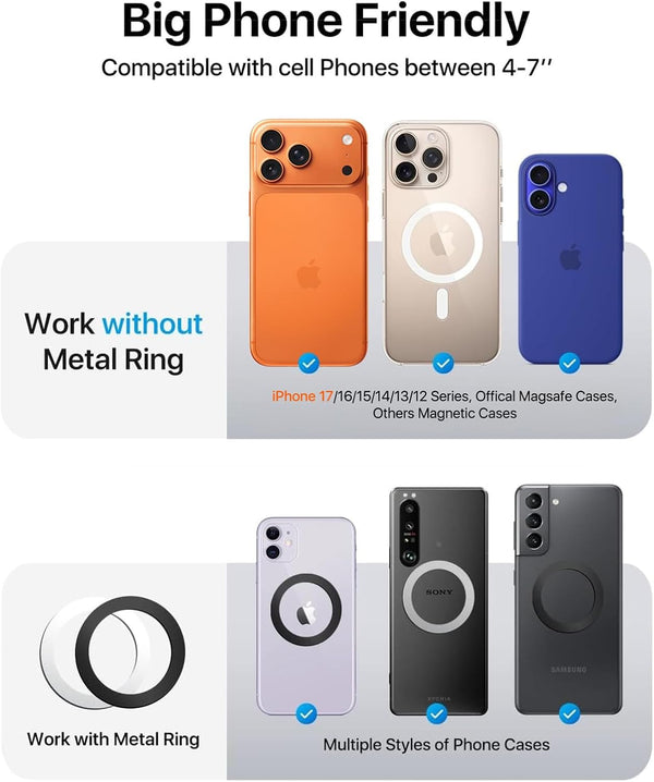 andobil Upgraded for Magsafe Car Mount Pro [Strongest Magnet, Big Phone Friendly] 360° Rotation Magnetic Phone Holder for Car Vent for iPhone 17