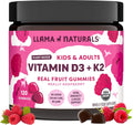 Llama Naturals Vitamin D3, Vegan, Organic Immune Support Supplement, Vitamin D Gummies for Adults and Kids, Real Fruit Gummy Vitamins, Promotes