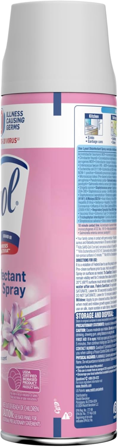 Lysol Disinfectant Spray, Sanitizing and Antibacterial Spray, for Disinfecting and Deodorizing, Early Morning Breeze, 1 Count, 19 Fl Oz Each