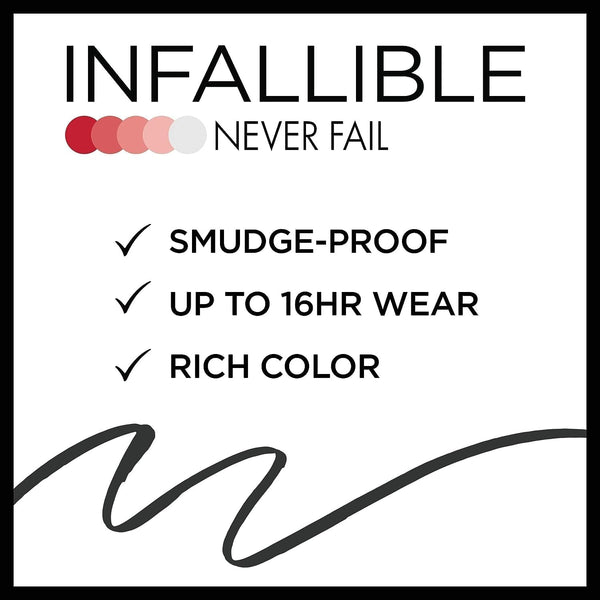 L'Oreal Paris Makeup Infallible Never Fail Original Mechanical Pencil Eyeliner with Built in Sharpener, Black, 1 Count