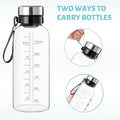 64 OZ Glass Water Bottle, Large Borosilicate Glass Drinking Bottles Black 64 Ounces