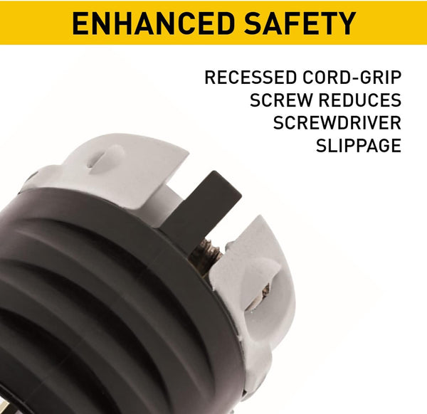 Legrand Pass & Seymour PS5366XCCV4 20 Amp 125V Straight Blade Extra Hard Use Specification Grade Plug, NEMA 5-20P, Black/White (1 Count)