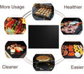 Renook Grill Mat Set of 6-100% Non-Stick Reusable Mats for Gas, Charcoal or Electric Grills - Easy to Clean - 15.75 X 13-Inch, Black
