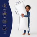 DOWNCOOL Large Body Pillow Insert- Breathable Full Body Pillow for Side Sleeper - Soft Long Bed Pillow for Adults - 20 x 54 inch (White) White