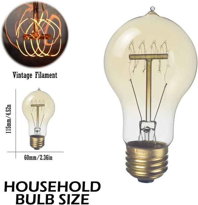 Jslinter 6-Pack Edison Light Bulb 60 Watt, Dimmable A19 Antique Vintage Old Fash