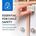 IMPRESA (3 Pack) Magnetic Safety Lock Key for Childproof Cabinet Locks - Includes 3 Adhesive Magnetic Key Holders White