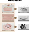 Prite Makeup Bag for Women Travel Waterproof Vegan Leather Cosmetic Bag Open Flat Toiletry Bag with Clear Divider and Handle (Large Pink)