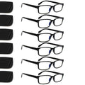 Kerecsen 6-Pack Reading Glasses Blue Light Blocking,Spring Hinge Readers for Men Women,Computer Eyeglasses 6 Black 1.5 x