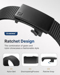 FAIRWIN Men's Ratchet Belt, Nylon Tactical Belt, Adjustable Ratcheting Buckle for Golf Work Casual Outdoor Hiking Daily Wear Black M(36"-42"waist)