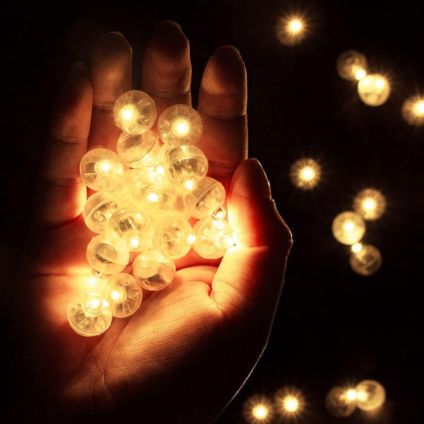 Aogist 100pcs Warm White Mini Lights with Hook,Long Standby Time Waterproof LED Balloon Light,Battery Powered,Ball Lamp for Balloon Paper Lantern