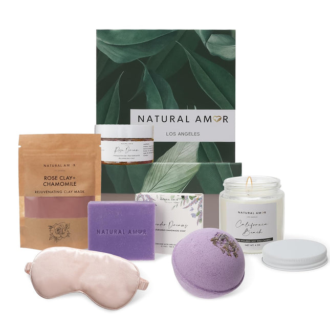 Natural Amor Handmade Spa Gift Set, Relaxing 5Pcs Self Handmade Skin Care Sets G