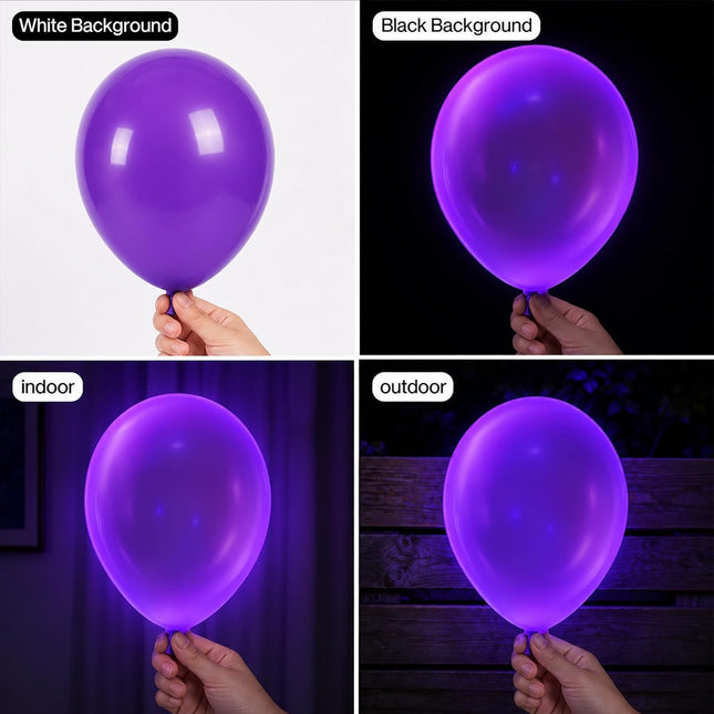 100 Pcs UV Neon Balloons, Neon Glow Party Balloons UV BlackLight Balloons glow in the dark party supplies for Birthday Decorations Wedding Glow