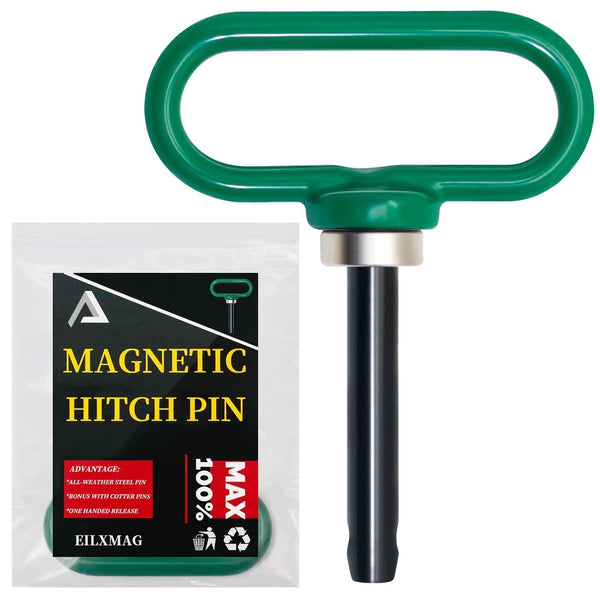Magnetic Hitch Pin, Lawn Mower Trailer Hitch Pins 1/2 Inch - Strong Heavy Duty Magnet Trailer Gate Pin for Mowers, Lawn Tractors, Towing Cargo,
