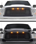 Amber LED Lights 3PCS Front Grille Raptor Lamps Car Accessories with Harness and Fuse, Compatible with 2004-2019 For-d F150 & 2013-2018 Ram 1500