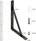HOME MASTER HARDWARE 12 Inch X 8 Inch Heavy Duty Shelf Brackets, Load Capacity: 600Lb, Black Metal 90 Degree Supports for Shelves 10-Pack, Wall