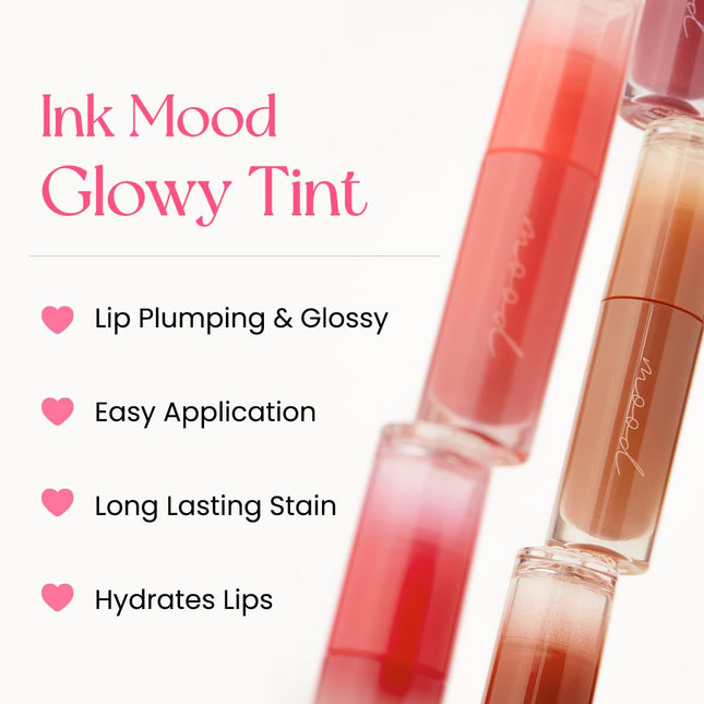 Peripera Ink Mood Glowy Tint | Lip-Plumping, Naturally Moisturizing, Lightweight, Glow-Boosting, Long-Lasting, Comfortab