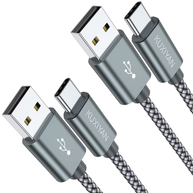 USB Type C Cable,(2-Pack 3FT) USB C Charger Cable Car Carplay Cable Nylon Braided Fast Charging Sync Cord Compatible Iph