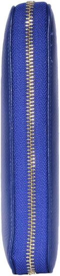 Easyoulife Credit Card Holder Wallet Womens Zipper Leather Case Purse RFID Blocking Royal Blue