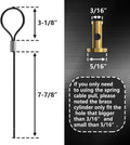 skysen Self Locking Fence Gate Latch Carbon Steel Black/Lock Post Mount with Stainless Steel Spring Cable Pull(JLXSDS-1)