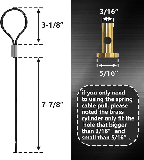 skysen Self Locking Fence Gate Latch Carbon Steel Black/Lock Post Mount with Stainless Steel Spring Cable Pull(JLXSDS-1)