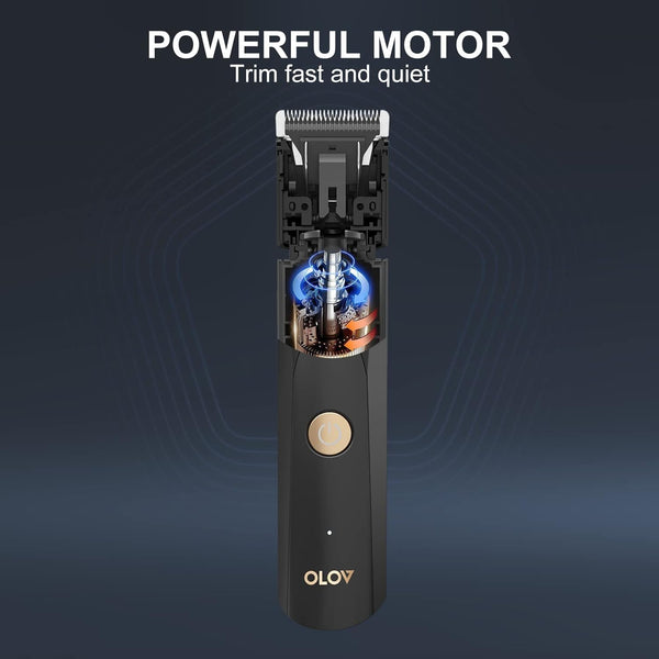 OLOV Electric Body Hair Trimmer - Groin Trimmer for Men - Bikini Trimmer Women - Wet/Dry Shaver Groomer, Replaceable Ceramic Blade Heads, USB