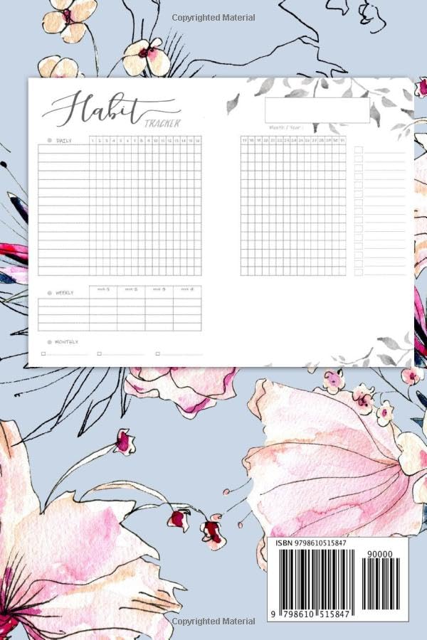 Habit Tracker: a Simple Habit Tracker Calendar for Your Goals ( for 24 Months ) : Daily , Weekly , Monthly : Watercolor 
