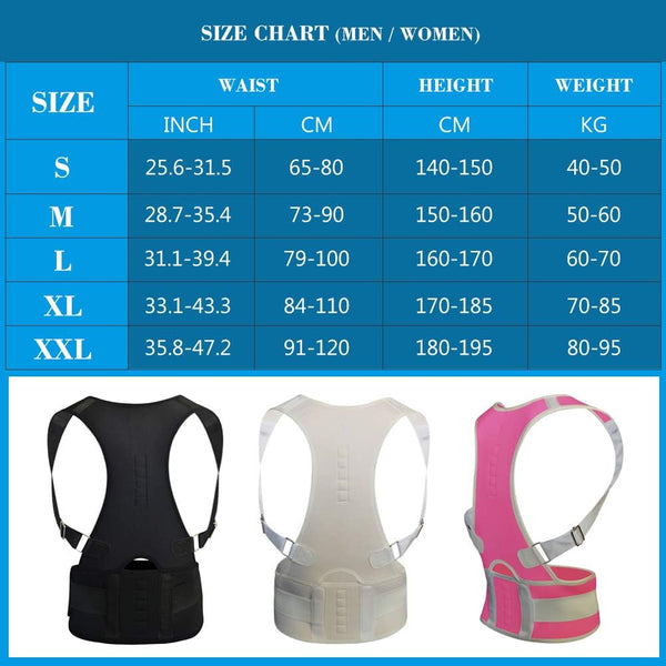 Thoracic Back Brace Posture Corrector - Magnetic Support for Neck Shoulder Upper and Lower Back Pain Relief - Perfect Posture Brace for Cervical